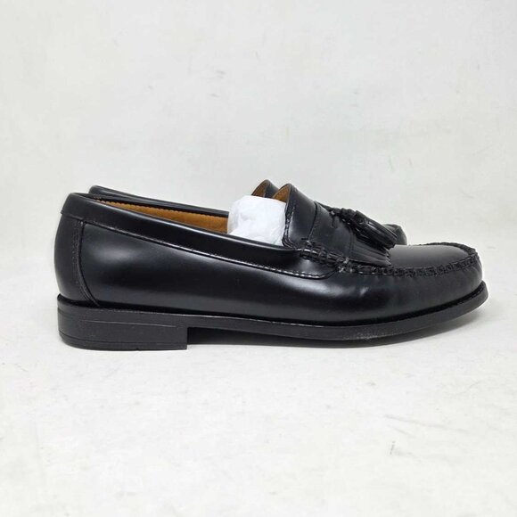 New 9 J.Crew Camden kiltie tassel loafers with rubber soles in black main image 7